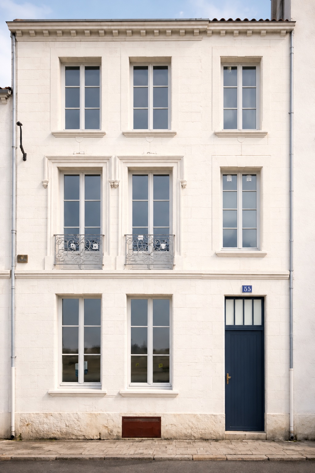 Détails d’une façade en pierre à Angoulême